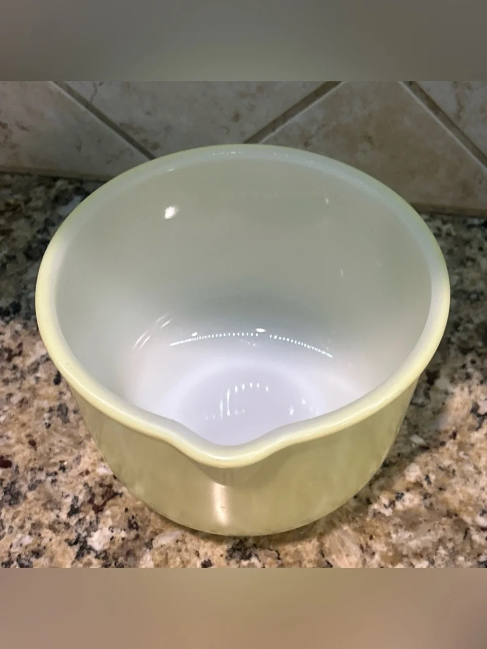 Vintage Glasbake Yellow Milk Glass Mixing Bowl  20CJ for Sunbeam Mixer HTF